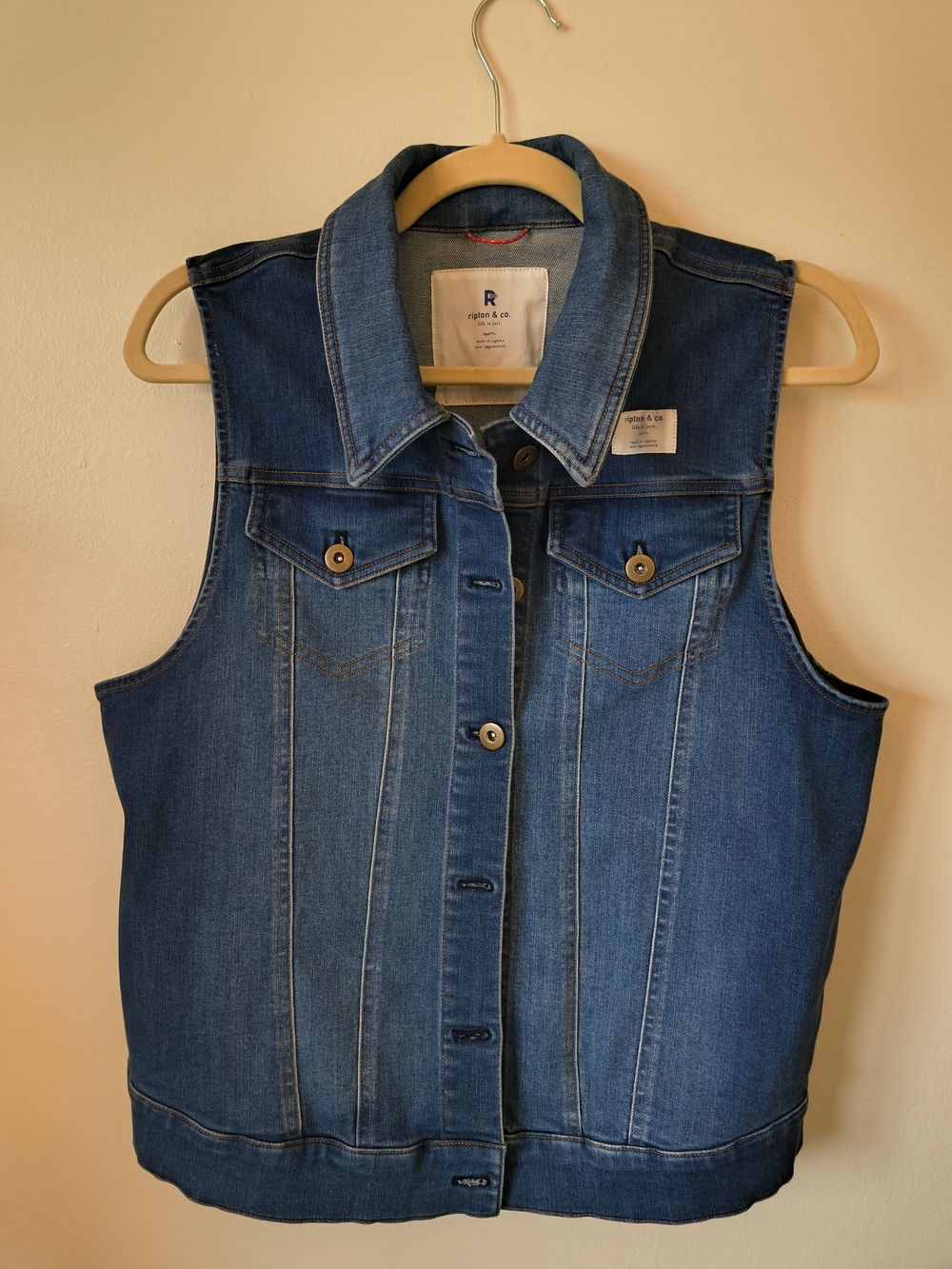 Ripton & Co. Denim Vest in Medium Blue